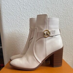 Michael Kors White Ankle Boots